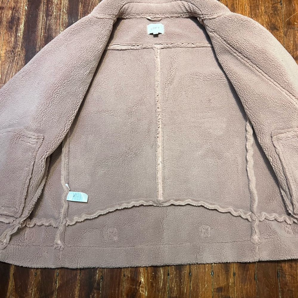 LOFT Faux Suede Sherpa Moto Jacket - Picture 6 of 16